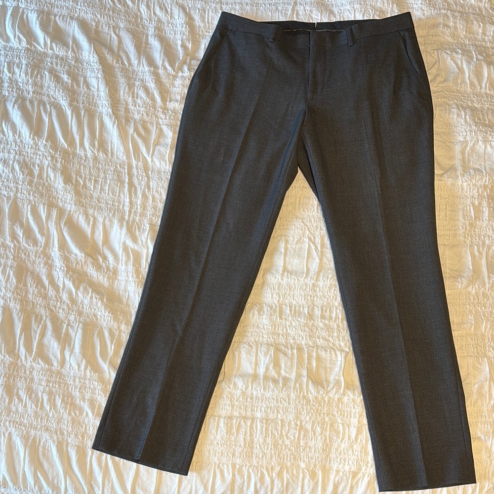 DKNY Gray Tailored Dress Pants Slim Fit